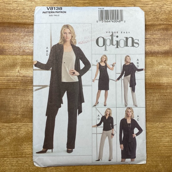 🪡 VOGUE Easy Options Misses’ Jacket, Top, Dress and Pants Sewing Pattern V8138 - Picture 3 of 7